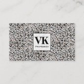 Monogram Minimalist Grey Black Beige Texture. Visitekaartje (Voorkant)