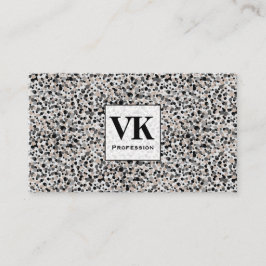Monogram Minimalist Grey Black Beige Texture. Visitekaartje