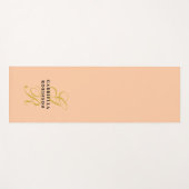 Monogram Minimalist Peach Gold Black Stylish Chic Yogamat (Voorkant (horizontaal))