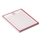 Monogram Minimalist Red Name To Do List Notitieblok (Schuin)