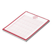 Monogram Minimalist Red Name To Do List Notitieblok (Linkerzijde)