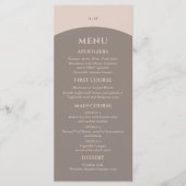Monogram Minimalist Taupe Japandi bruiloft Menu (Voorkant)