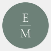 Monogram Minimalistic Wedding Sticker (Voorkant)