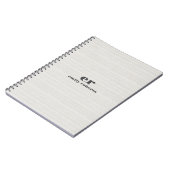 Monogram Minimalistic White Burlap Gray Typography Notitieboek (Linkerzijde)