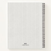 Monogram Minimalistic White Burlap Gray Typography Notitieboek (Achterkant)