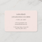 Monogram, minimalistisch beige roos business visitekaartje (Achterkant)