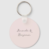 Monogram minimalistisch beige Weddenschap Hartelij Sleutelhanger (Achterkant)