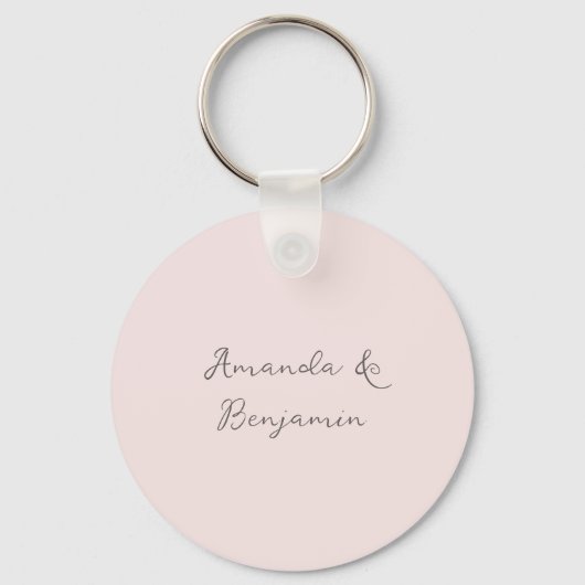 Monogram minimalistisch beige Weddenschap Hartelij Sleutelhanger (Achterkant)