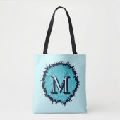 Monogram minimalistisch eenvoudig chic blauw abstr tote bag (Voorkant)