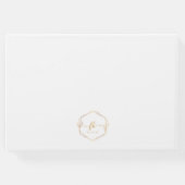 Monogram Minimalistisch Eenvoudig Goud en Wit Trou Gastenboek (Achterkant)