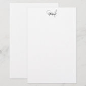 Monogram Minimalistisch Eenvoudig Modern Briefpapier (Voorkant / Achterkant)