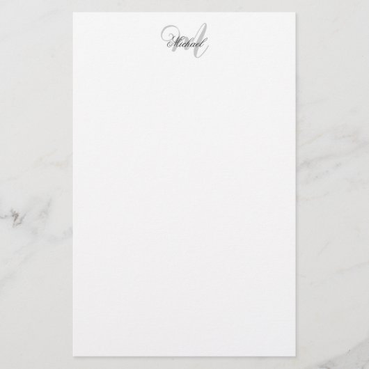 Monogram Minimalistisch Eenvoudig Modern Briefpapier (Voorkant)