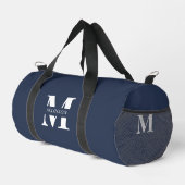 Monogram minimalistisch elegant marineblauw plunjezak (Rechterhoek)