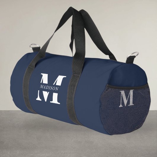 Monogram minimalistisch elegant marineblauw plunjezak