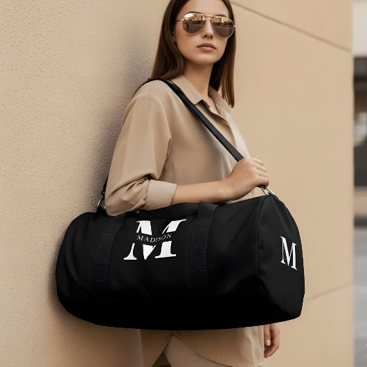 Monogram minimalistisch elegant zwart plunjezak