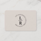 Monogram, minimalistisch grijs beige bedrijf visitekaartje (Voorkant)