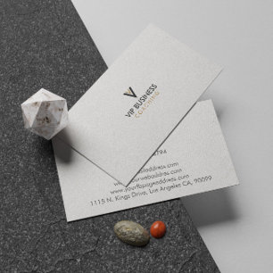 Monogram Minimalistisch Grijs Linnen Contactkaartje