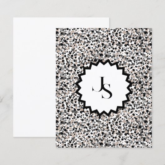Monogram minimalistisch grijs zwart beige textuur. (Voorkant / Achterkant)