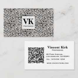 Monogram minimalistisch grijs zwart beige textuur. visitekaartje