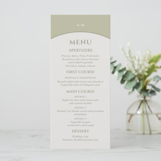 Monogram minimalistisch Japans huwelijksmenu Menu (Staand voorkant)