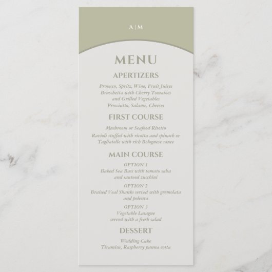 Monogram minimalistisch Japans huwelijksmenu Menu (Voorkant)