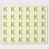 Monogram minimalistisch Jouw naam Initiaal Modern Cadeaupapier (Vlak)