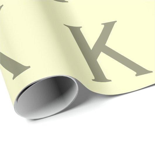 Monogram minimalistisch Jouw naam Initiaal Modern Cadeaupapier (Rol Hoek)