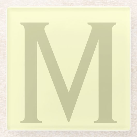 Monogram minimalistisch Jouw naam Initiaal Modern Glazen Onderzetter (Voorkant)