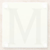 Monogram minimalistisch Jouw naam Initiaal Modern Glazen Onderzetter (Achterkant)