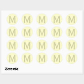 Monogram minimalistisch Jouw naam Initiaal Modern Ronde Sticker (Vel)