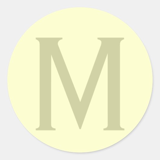 Monogram minimalistisch Jouw naam Initiaal Modern Ronde Sticker (Voorkant)