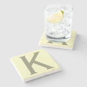 Monogram minimalistisch Jouw naam Initiaal Modern Stenen Onderzetter (Zijkant)