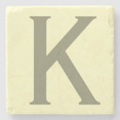Monogram minimalistisch Jouw naam Initiaal Modern Stenen Onderzetter (Voorkant)