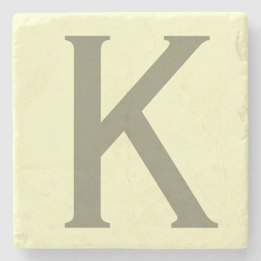 Monogram minimalistisch Jouw naam Initiaal Modern Stenen Onderzetter (Voorkant)