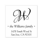 Monogram & minimalistisch kalligrafiemadres zelfinktende stempel (Design)