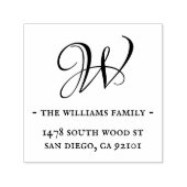 Monogram & minimalistisch kalligrafiemadres  zelfinktende stempel (Design)