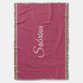 Monogram minimalistisch kersroze roze deken (Voorkant Verticaal)