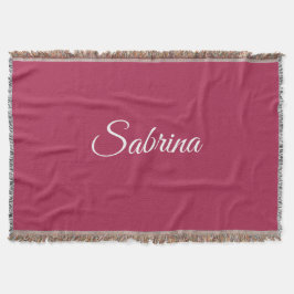 Monogram minimalistisch kersroze roze deken