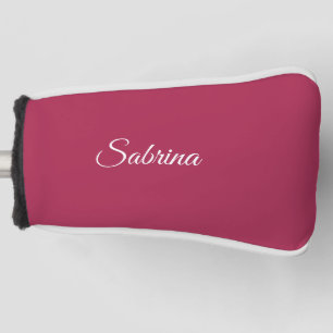 Monogram minimalistisch kersroze roze golfheadcover