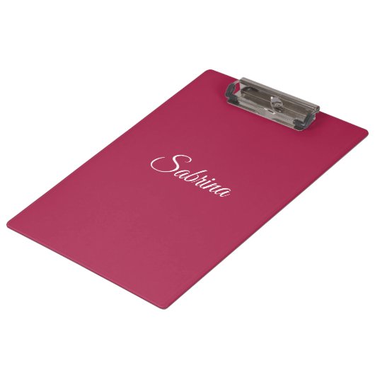Monogram minimalistisch kersroze roze klembord (Gekanteld)