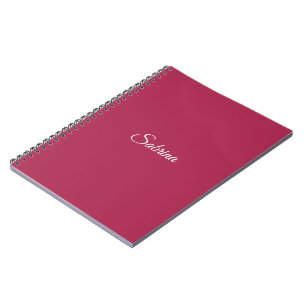 Monogram minimalistisch kersroze roze notitieboek