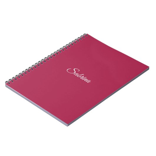 Monogram minimalistisch kersroze roze notitieboek (Linkerzijde)