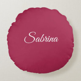 Monogram minimalistisch kersroze roze rond kussen