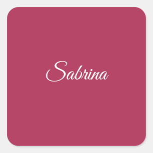 Monogram minimalistisch kersroze roze vierkante sticker
