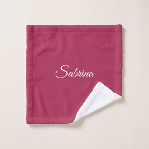 Monogram minimalistisch kersroze roze washandje