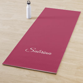Monogram minimalistisch kersroze roze yogamat