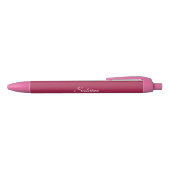 Monogram minimalistisch kersroze roze zwarte inkt pen (Bovenkant)