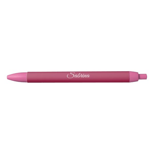 Monogram minimalistisch kersroze roze zwarte inkt pen (Voorkant)