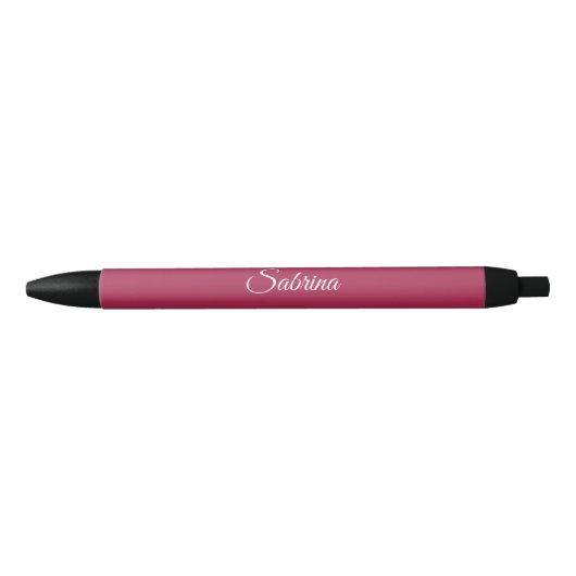 Monogram minimalistisch kersroze roze zwarte inkt pen (Voorkant)