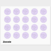 Monogram minimalistisch lavender Weddenschap Harte Ronde Sticker (Vel)